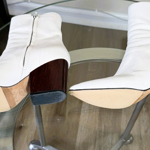 IRO Paris cream/white leather ankle boots Sz 37 US 6.5 - Picture 7 of 13